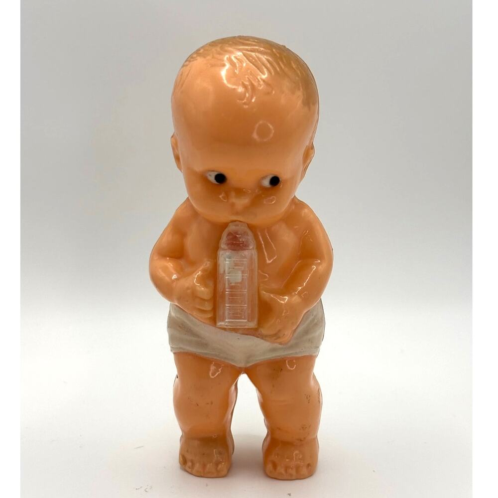 Vintage 1950's Irwin Hard Plastic Baby Doll Toy, Rattle, Made in USA